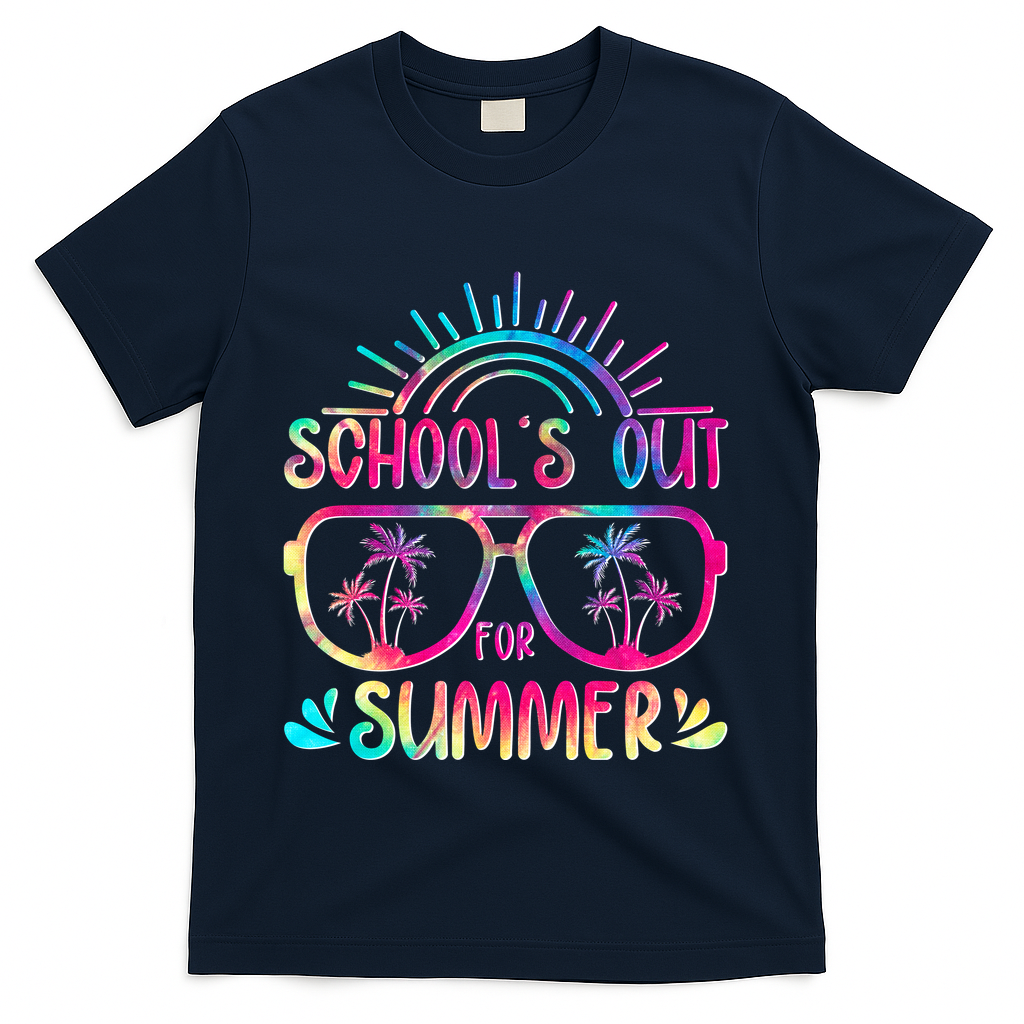 School's Out For Summer Tie Dye T-Shirt - Navy
