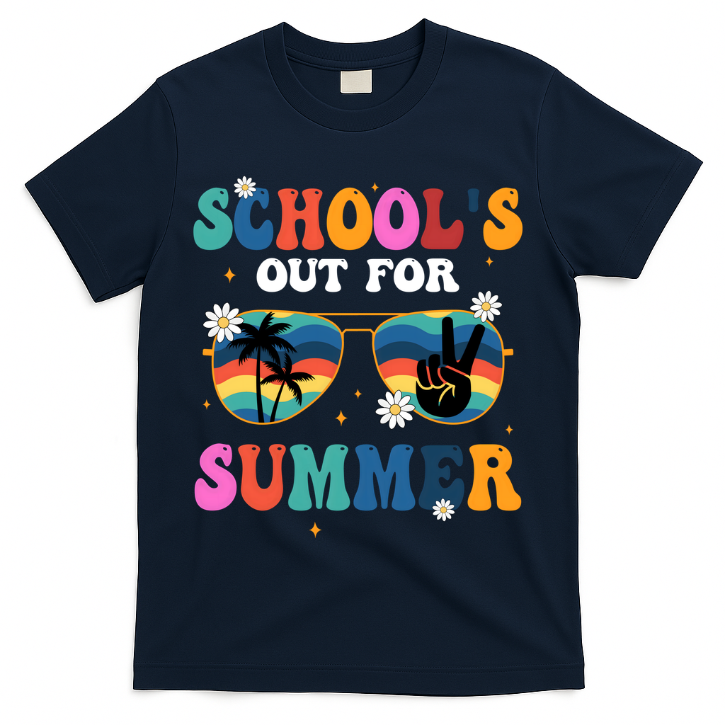 Schools Out For Summer Hippie T-Shirt - Navy