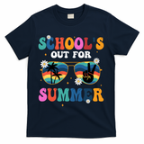 Schools Out For Summer Hippie Retro T-Shirt - Navy