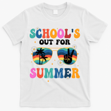 Schools Out For Summer Hippie Retro T-Shirt - White