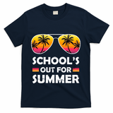 School's Out For Summer Palm Trees T-Shirt - Navy