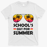School's Out For Summer Palm Trees T-Shirt - White