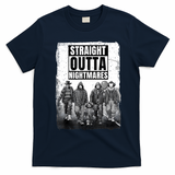 Straight Outta Nightmares Horror Halloween Scary T-Shirt - Navy Blue