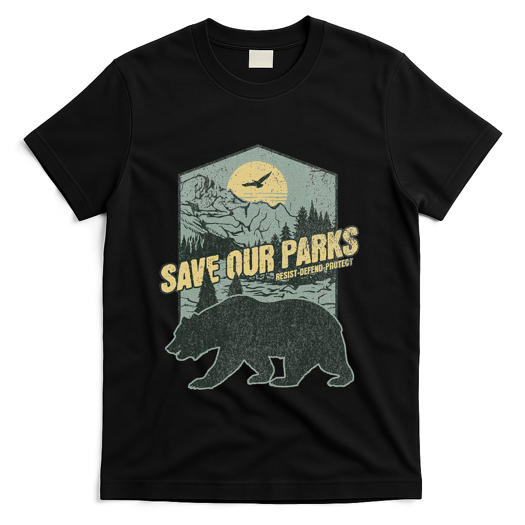 Save Our National Parks Resist Bear Anti Trump T-Shirt - Black