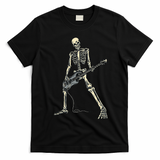 Skeleton Playing Bass For Bassist And Bass Guitar Players T-Shirt - Black