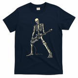 Skeleton Playing Bass For Bassist And Bass Guitar Players T-Shirt - Navy Blue