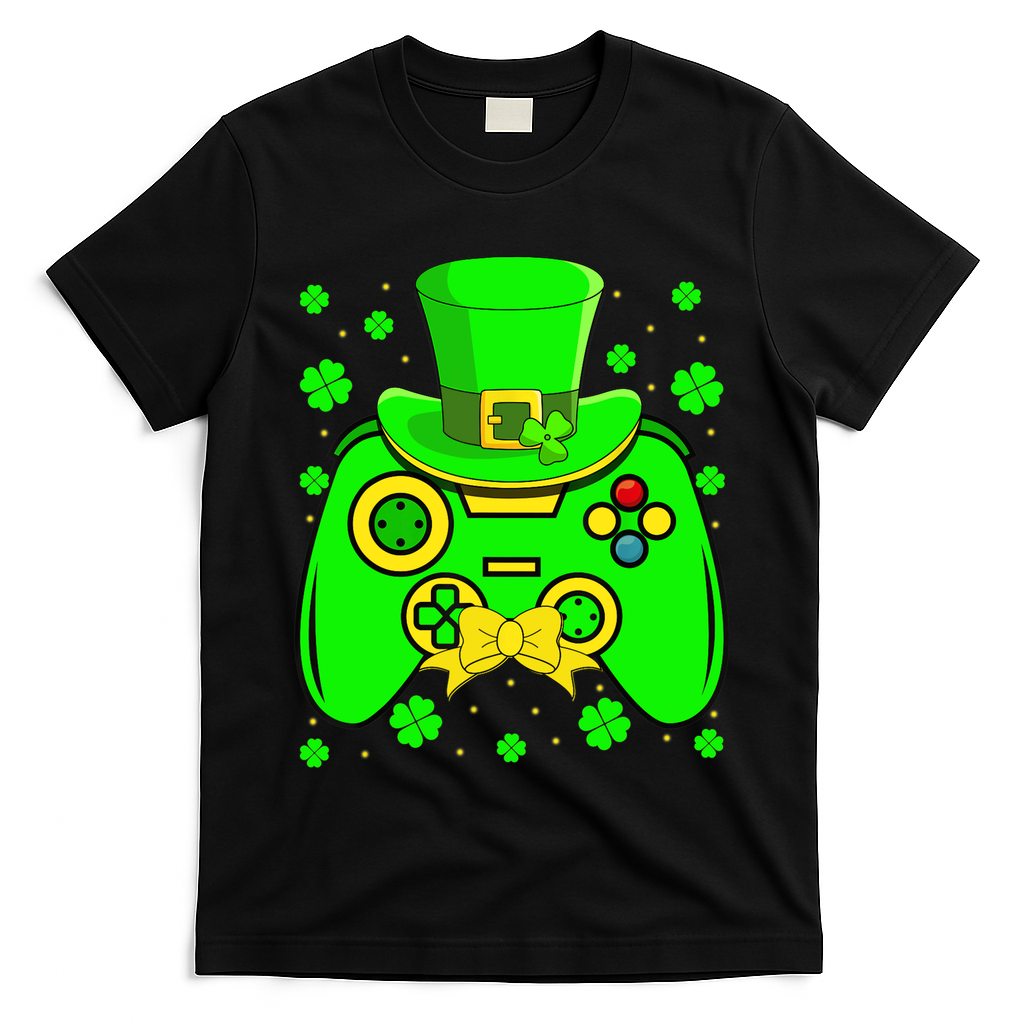 St Patricks Day Video Game Gaming Gamer Gift T-Shirt