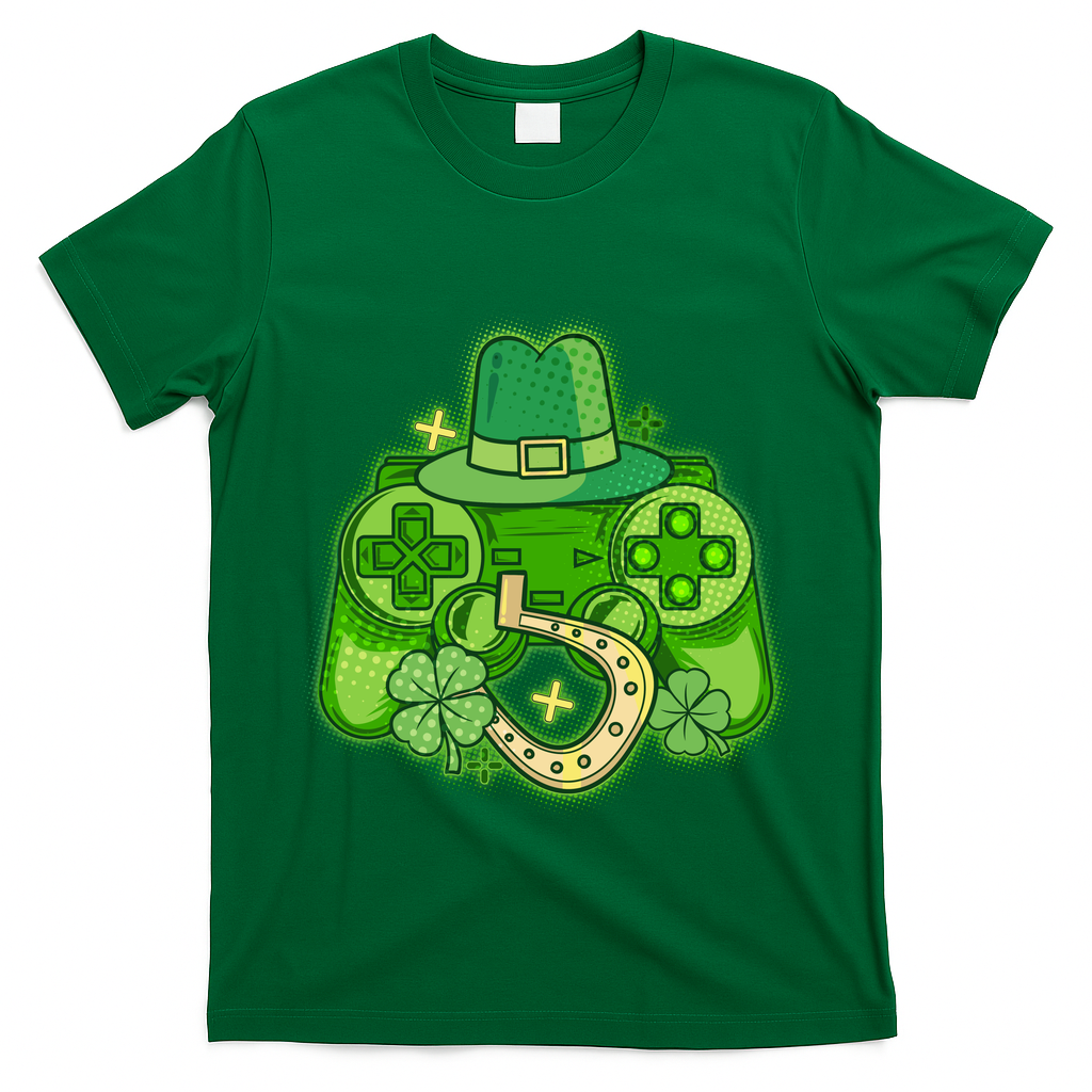 St Patricks Day Lucky Video Game Controller T-Shirt