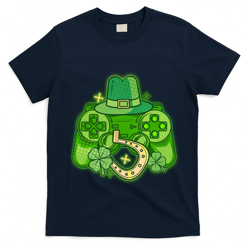 St Patricks Day Lucky Video Game Controller T-Shirt