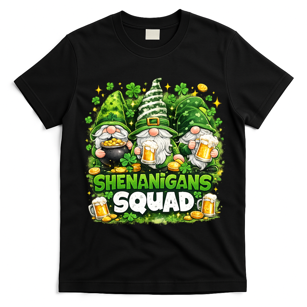 St Patricks Day Irish Gnomes Shenanigans Squad T-Shirt