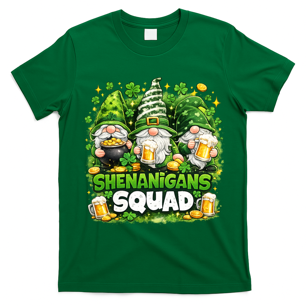 St Patricks Day Irish Gnomes Shenanigans Squad T-Shirt