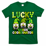 St Patrick's Day Lucky Chaos Coordonator Shamrock Irish Gnomes T-Shirt