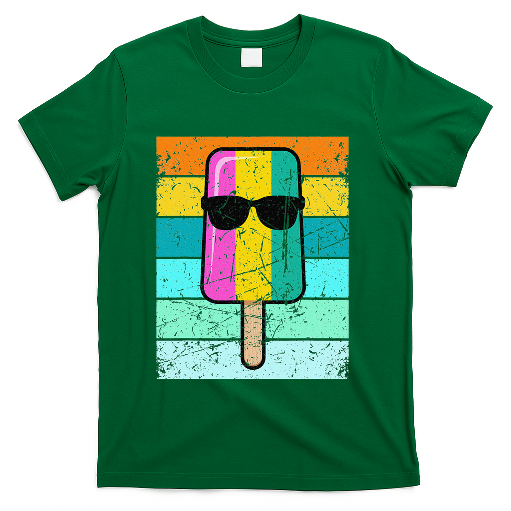 Summer Popsicle Funny Ice Cream Beach Pool Party T-Shirt - Green