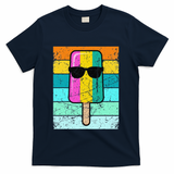 Summer Popsicle Funny Ice Cream Beach Pool Party T-Shirt - Navy