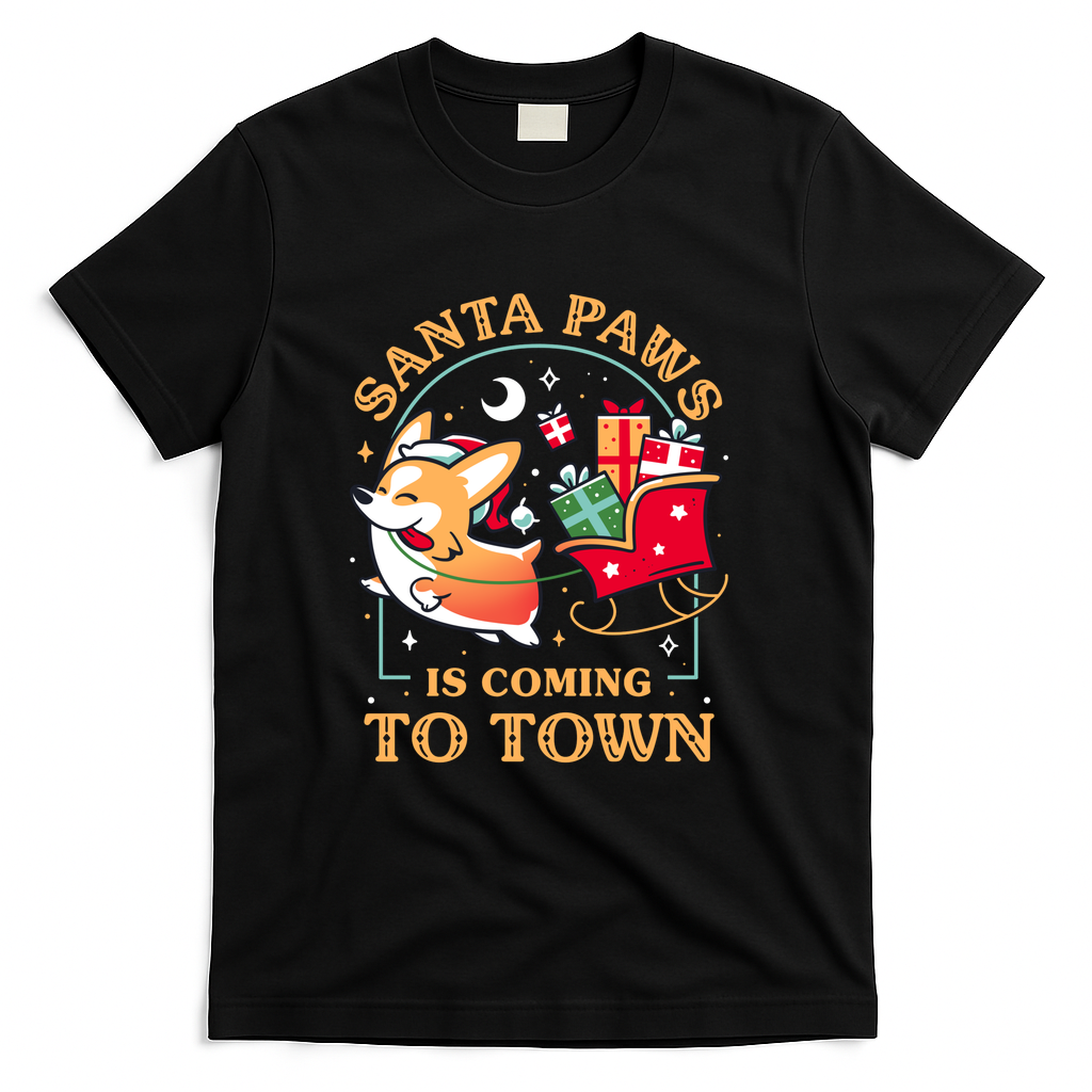 Santa Paws Is Coming to Town – Xmas Corgi - Black