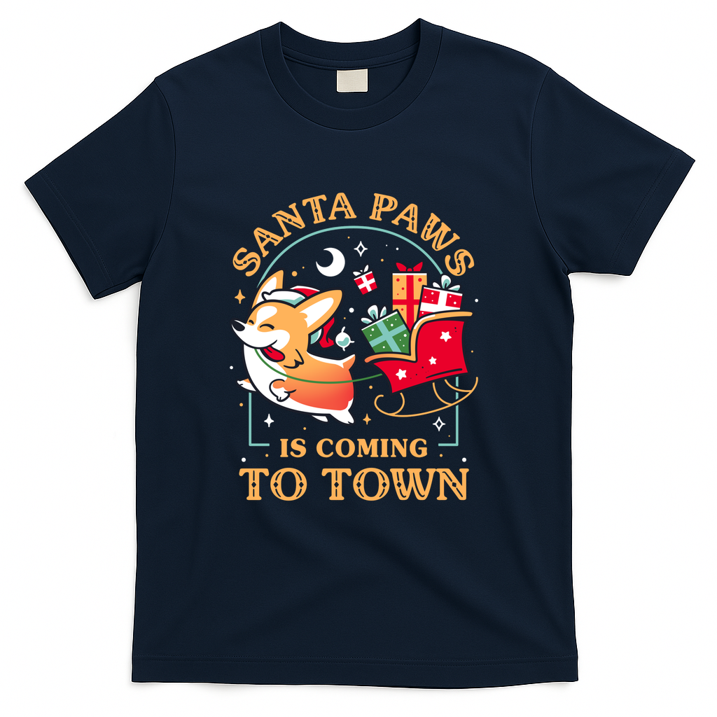 Santa Paws Is Coming to Town – Xmas Corgi - Navy