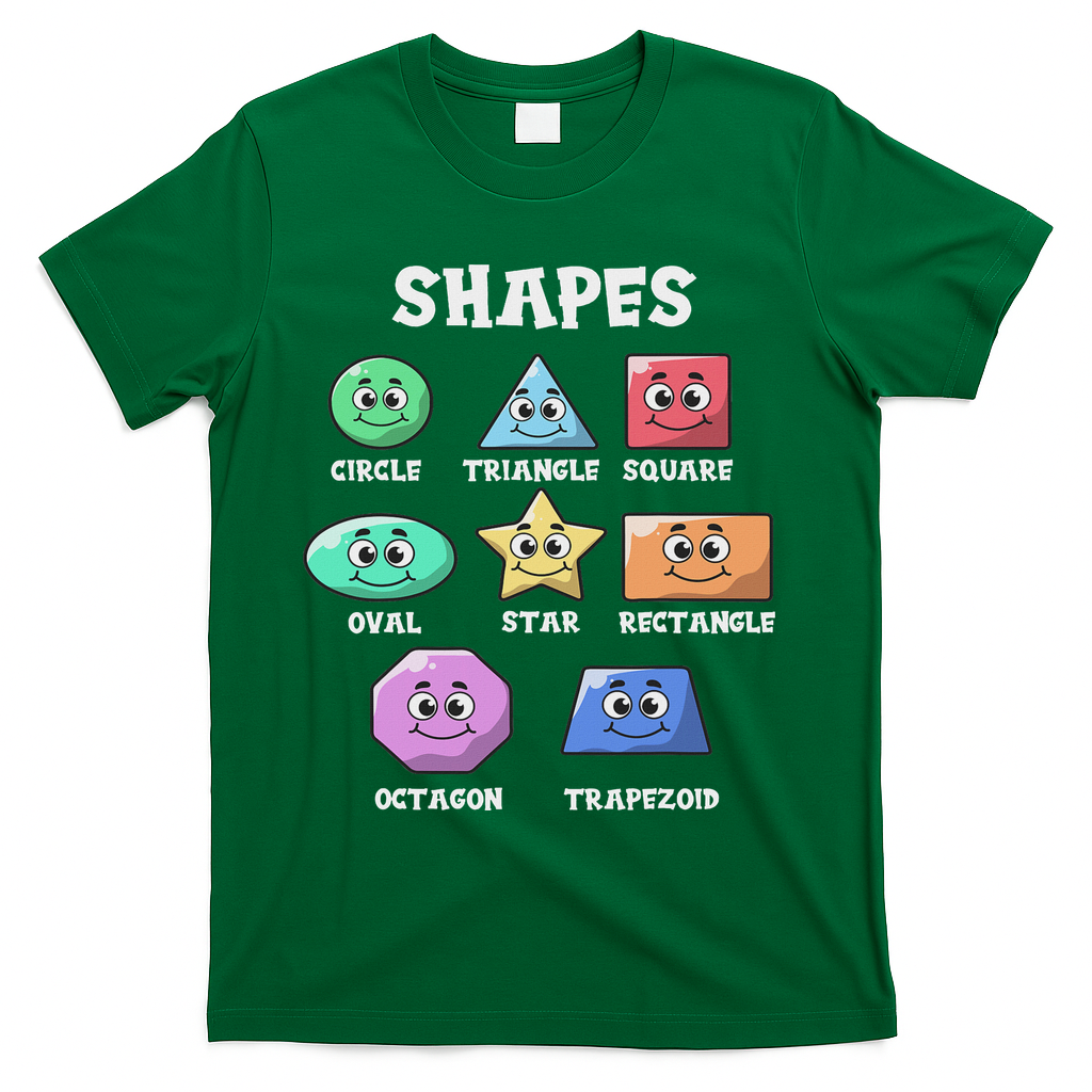 Shapes Pre K Kindergarten Teacher Back To School Gift T-Shirt - Green