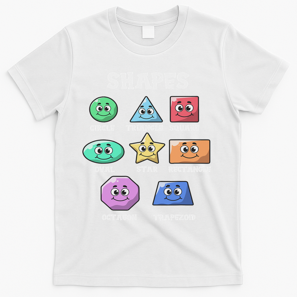 Shapes Pre K Kindergarten Teacher Back To School Gift T-Shirt - White