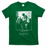 Skeleton Playing Piano Lets Party Halloween T-Shirt - Irish Green