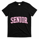 Senior Pink Retro Graduation T-Shirt - Black