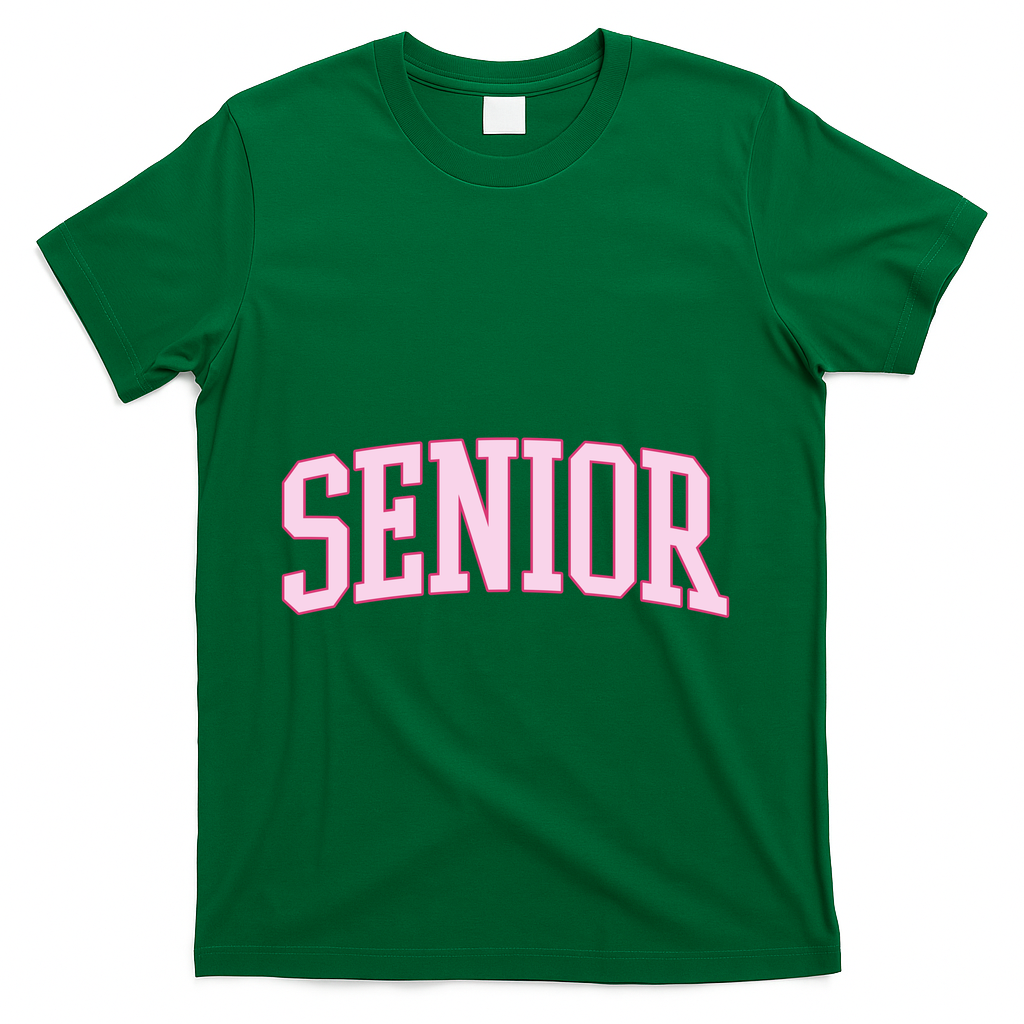 Senior Pink Retro Graduation T-Shirt - Green