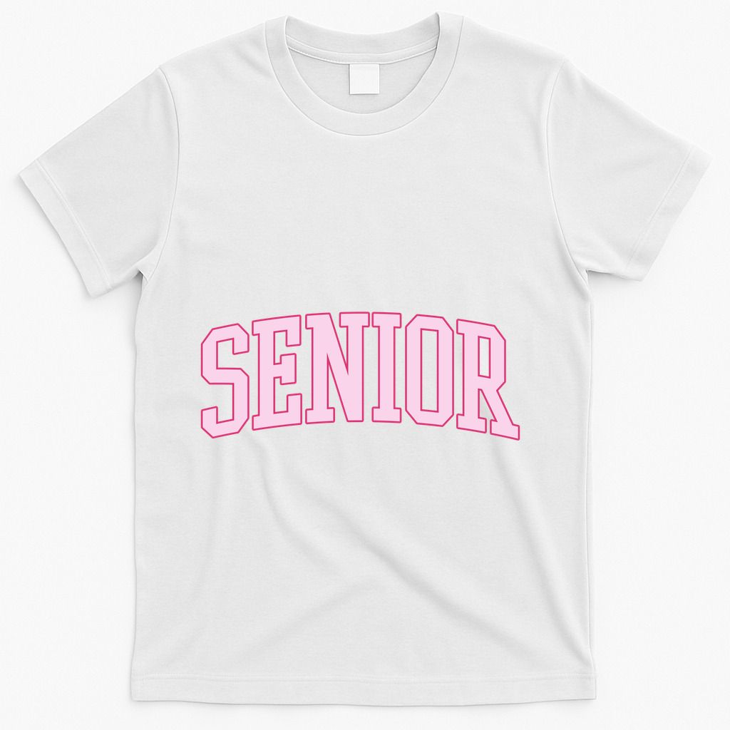 Senior Pink Retro Graduation T-Shirt - White