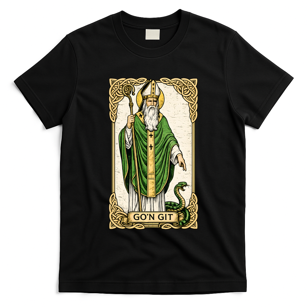 St Patrick Snake Gon Git Card Saint Pattys Vintage T-Shirt