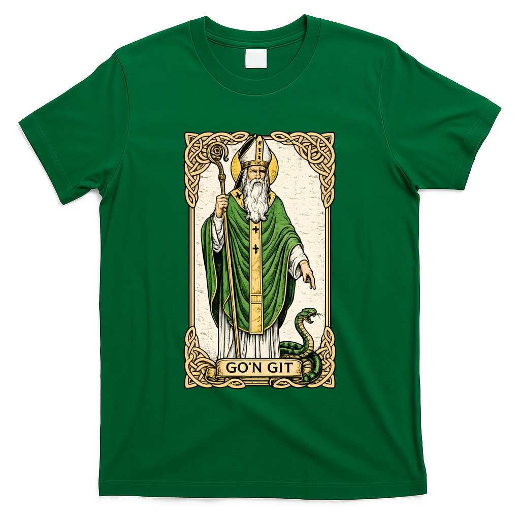 St Patrick Snake Gon Git Card Saint Pattys Vintage T-Shirt
