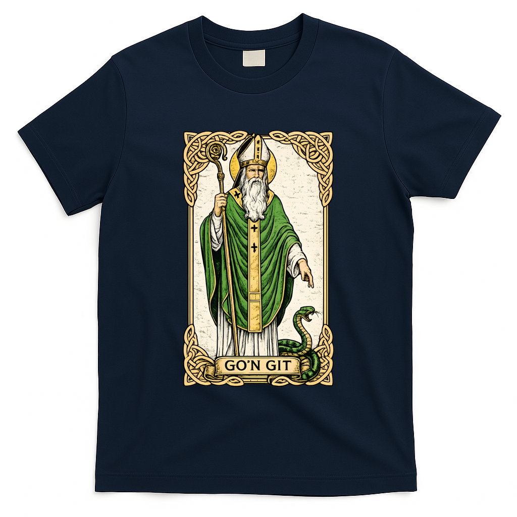 St Patrick Snake Gon Git Card Saint Pattys Vintage T-Shirt