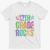 School Rocks Back To School Rockin 12th Grade Rocks T-Shirt - White