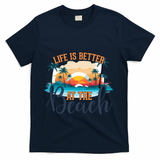 Summer Retro Beach Vibes Graphic T-Shirt - Navy