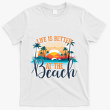Summer Retro Beach Vibes Graphic T-Shirt - White