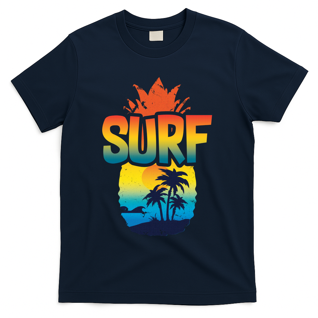 Pineapple Summer Surf T-Shirt - Navy