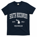 South Rockwood Michigan Mi Vintage Athletic Sports Design T-Shirt