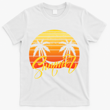 Summer Retro Sunset Tropical T-Shirt - White