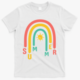 Summer Rainbow Sunshine Cute T-Shirt - White