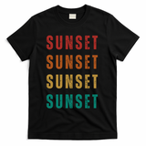 Sunset Retro Vintage Summer T-Shirt - Black
