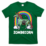 Spooky Rainbow Zombiecorn Halloween Costume T-Shirt - Irish Green