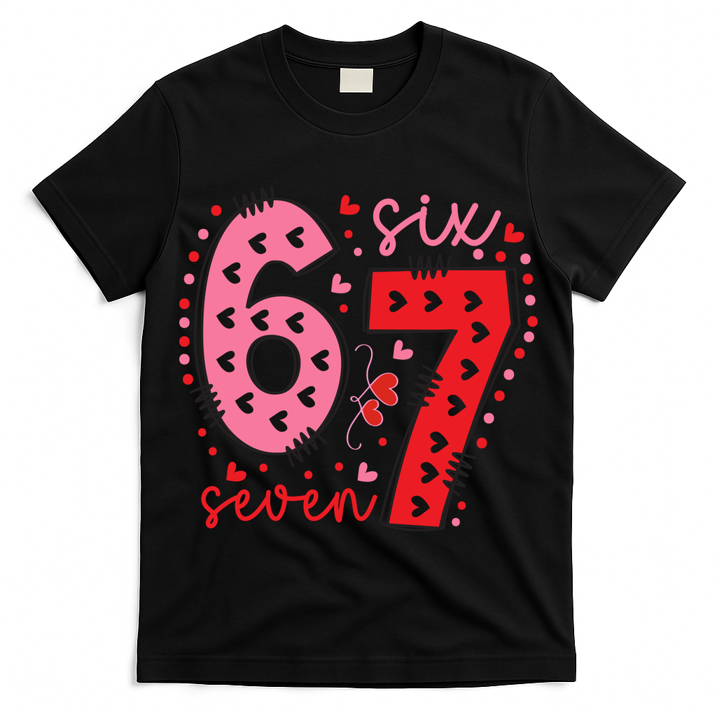 Six Seven 6-7 Valentines Day 67 Meme T-Shirt