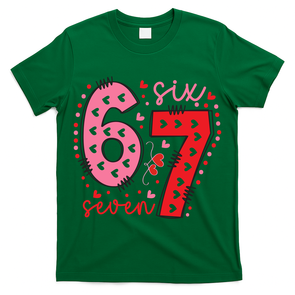 Six Seven 6-7 Valentines Day 67 Meme T-Shirt