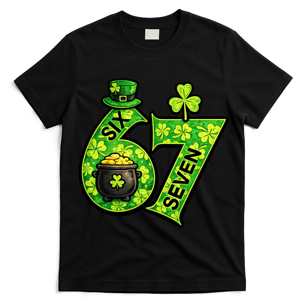 Six Seven 6-7 St Patricks Day 67 Paddys Meme T-Shirt