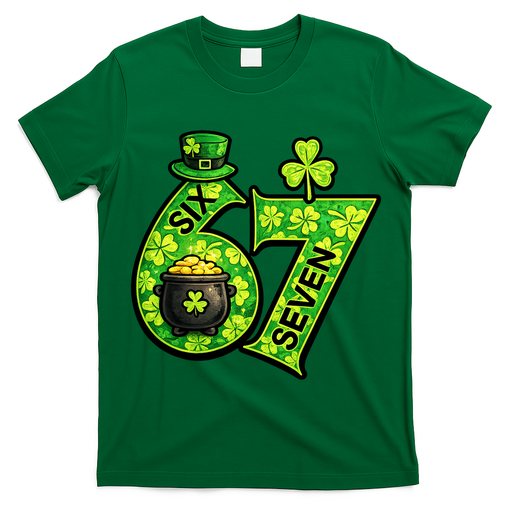 Six Seven 6-7 St Patricks Day 67 Paddys Meme T-Shirt
