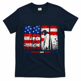 Stars Stripes And Jesus Christ Patriotic T-Shirt - Navy Blue