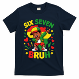 Six Seven Bruh 67 Juneteenth 6-7 Meme T-Shirt - Navy