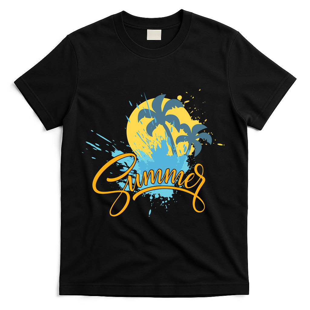 Summer Splash Beach Life T-Shirt - Black