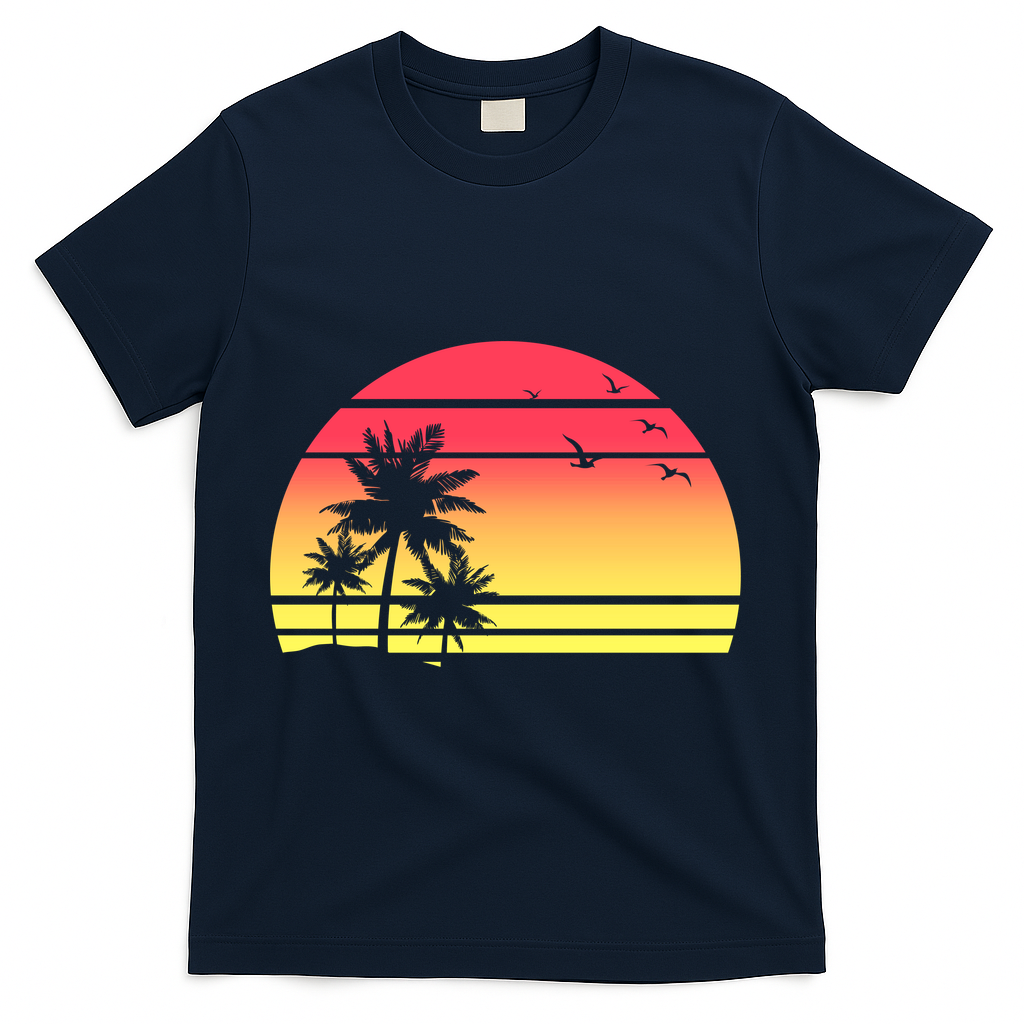 Summer Sunset T-Shirt - Navy