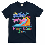 Splish Splash Bash Waterslide Summer Pool Birthday Party T-Shirt - Navy