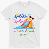 Splish Splash Bash Waterslide Summer Pool Birthday Party T-Shirt - White