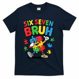Six Seven Bruh Autism Awareness T-Shirt - Navy
