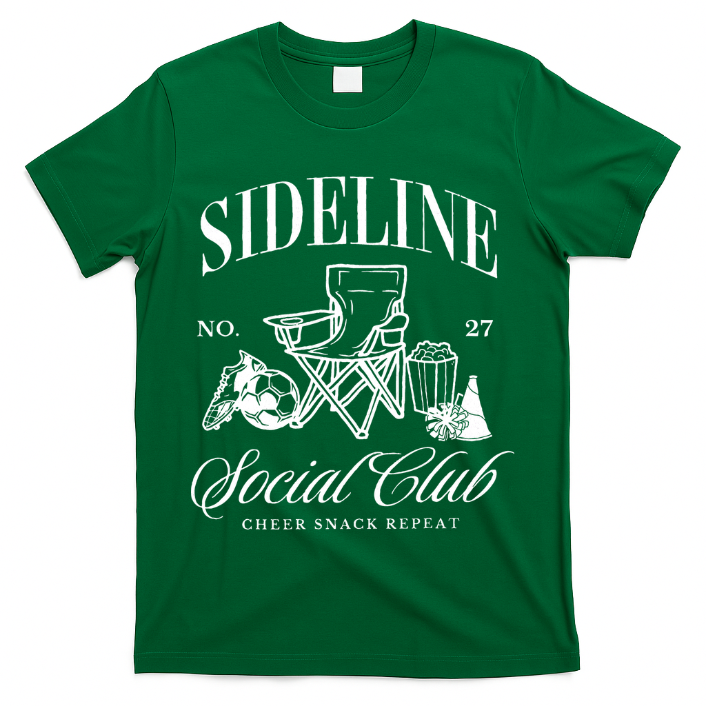 Sideline Social Club Soccer Mom Game Day Mothers Day T-Shirt